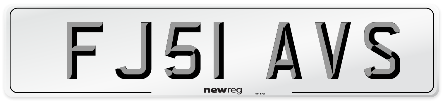 FJ51 AVS Number Plate from New Reg